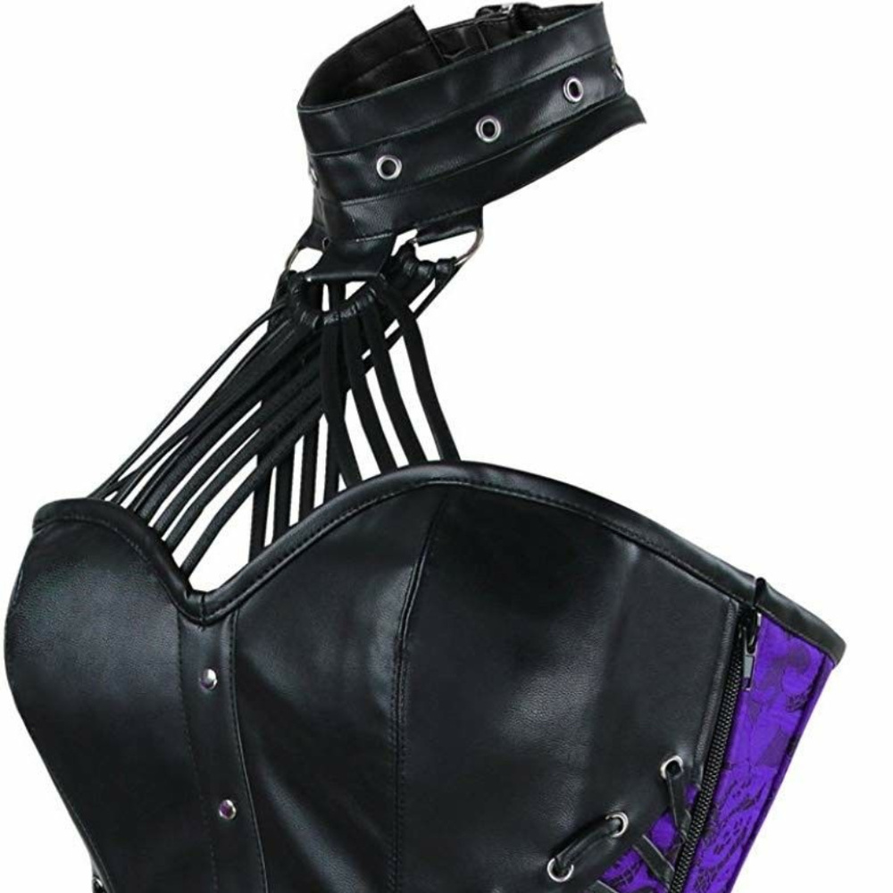 NWT Overbust Gothic Boned Corset Top with Collar